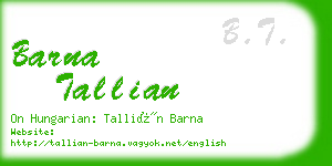 barna tallian business card